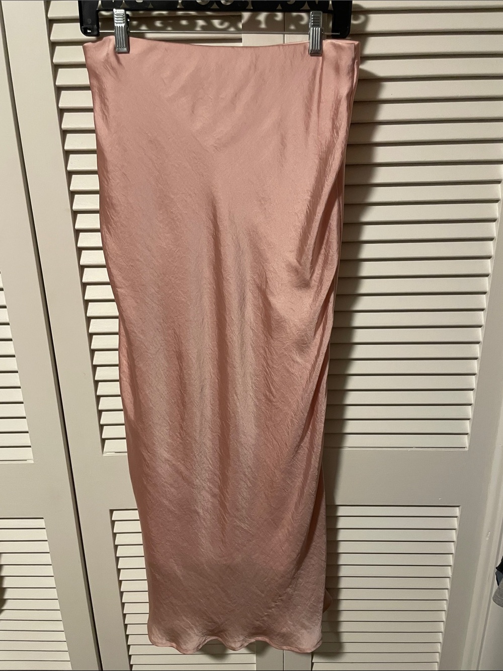 Love Sadie Satin Slip Skirt in Blush Pink